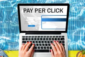 Screen of Macbook with a image of Pay Per Click