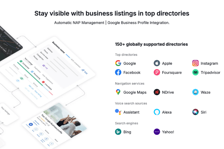 Example of a list of online directories